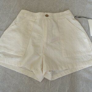 Rachel Paige off-white/cream high waisted cotton shorts